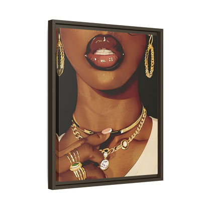 Framed Canvas - Golden Luxe Confidence Portrait