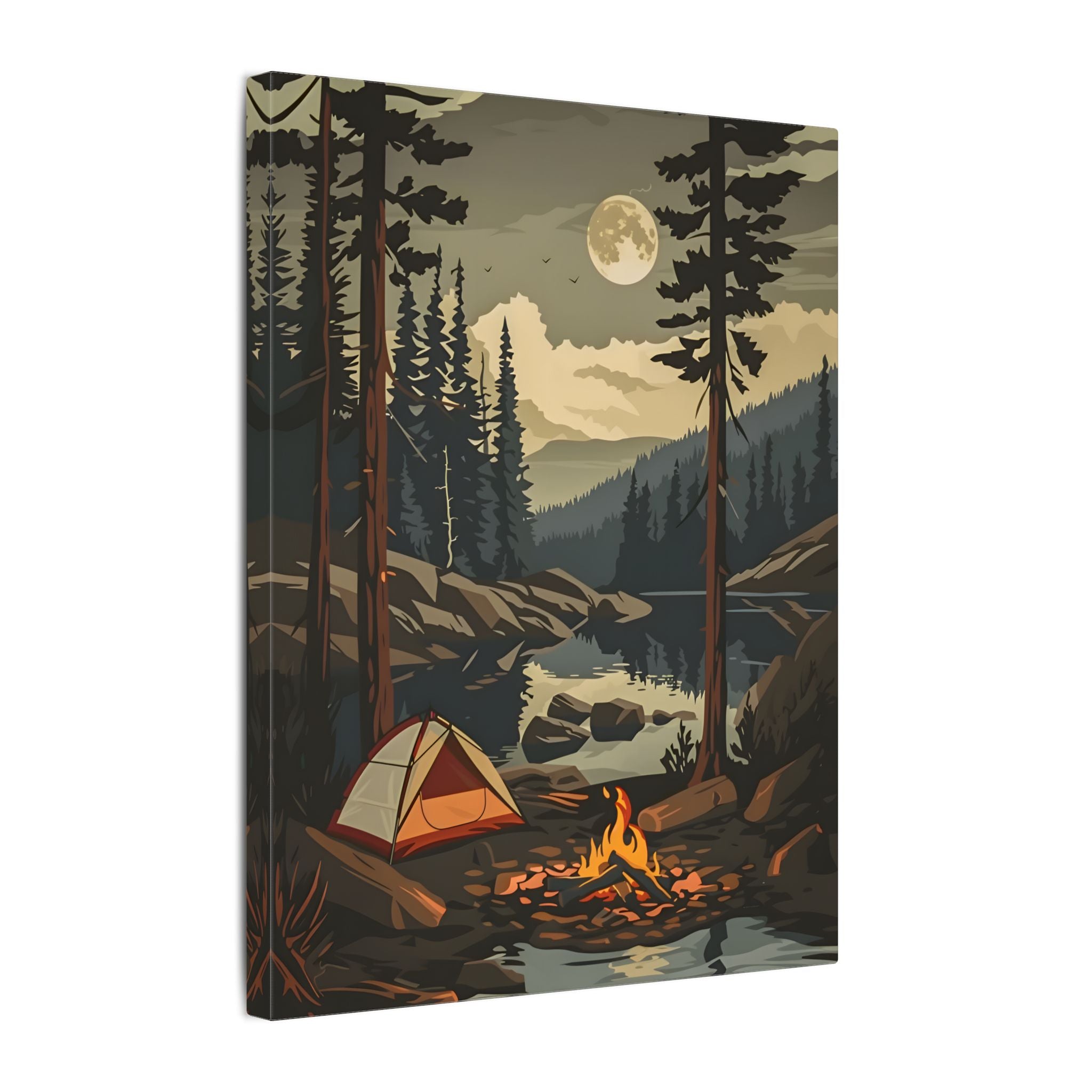.75" Matte Canvas - Moonlit Campfire Escape