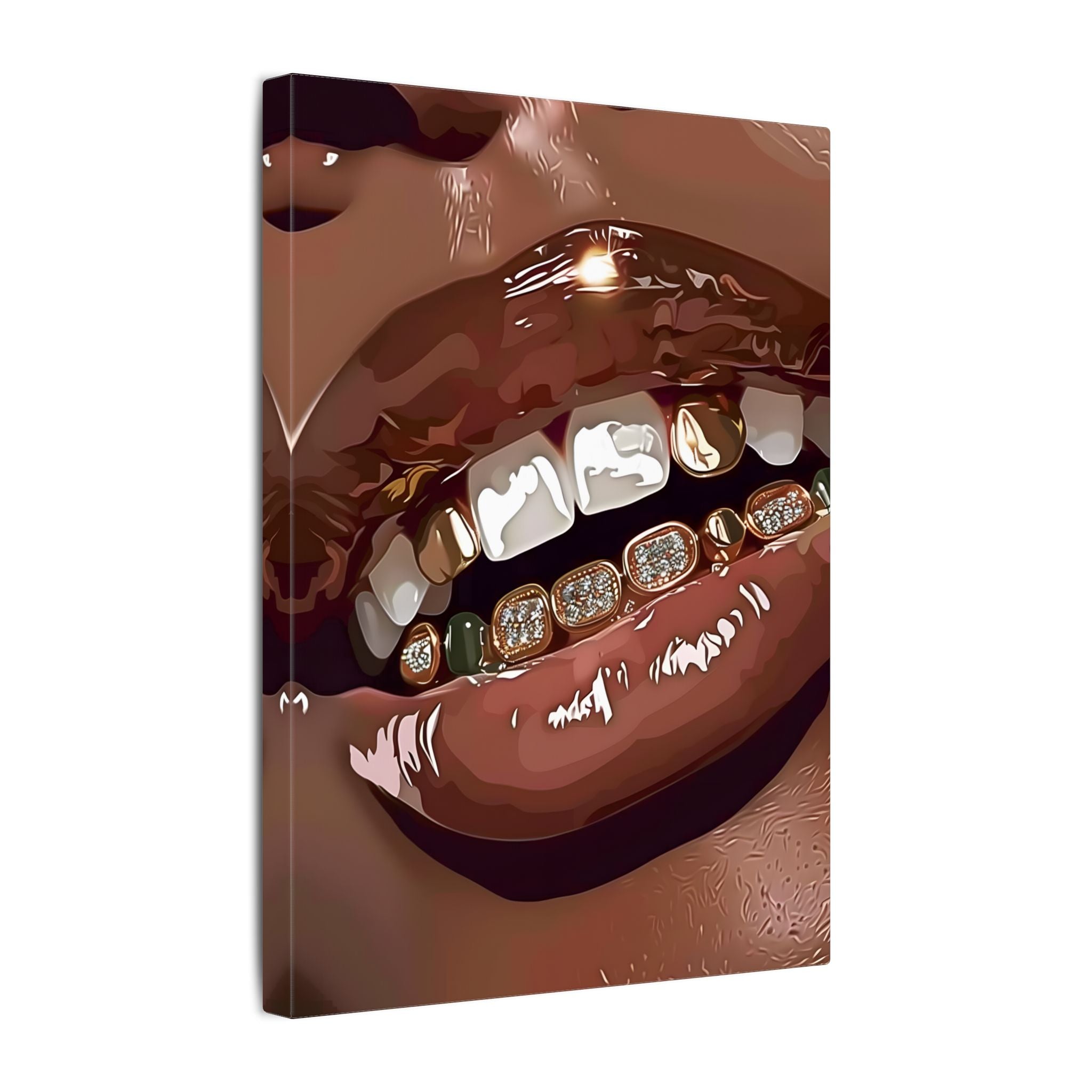 .75" Matte Canvas - Golden Grill Smile