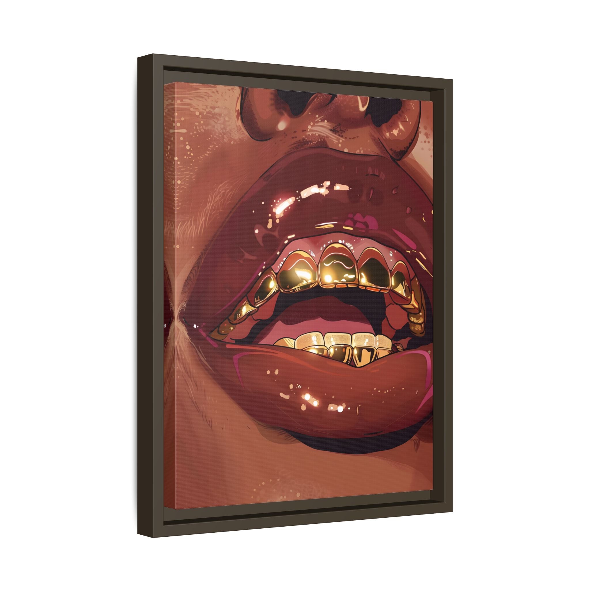 Framed Canvas - Gold Grills Glam Closeup