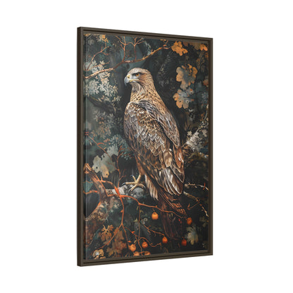 Framed Canvas - Majestic Hawk in Autumn