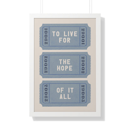 Framed Paper Print - The Hope Ticket Trilogy