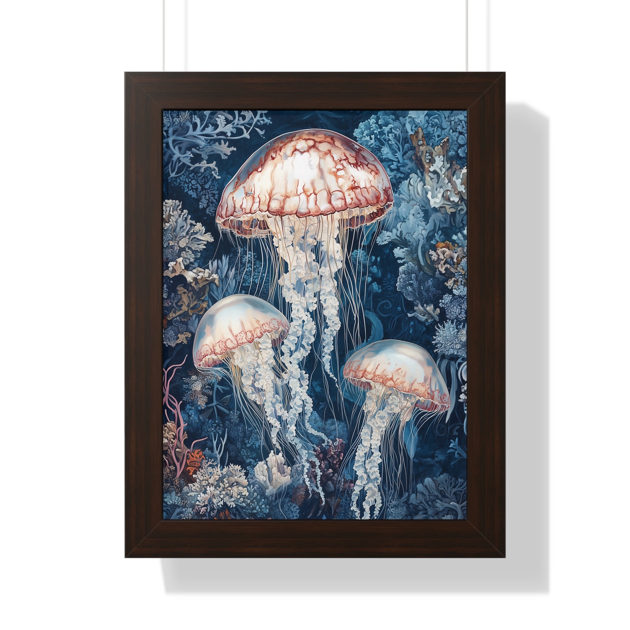 Framed Paper Print - Ethereal Ocean Jellyfish