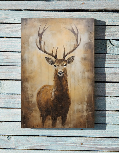 .75&quot; Matte Canvas - Golden Stag Majesty