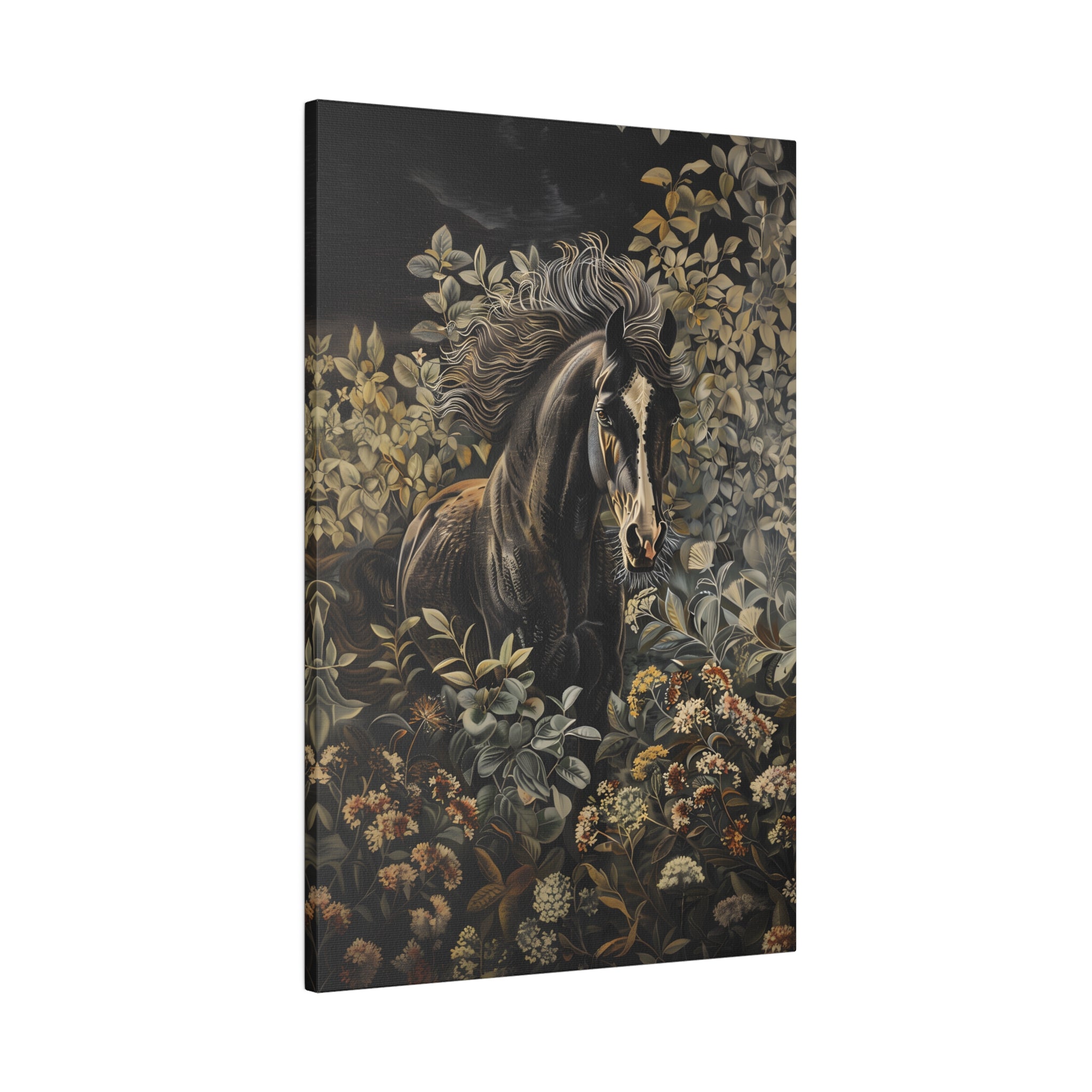 .75&quot; Matte Canvas - Equine Elegance in Twilight Bloom