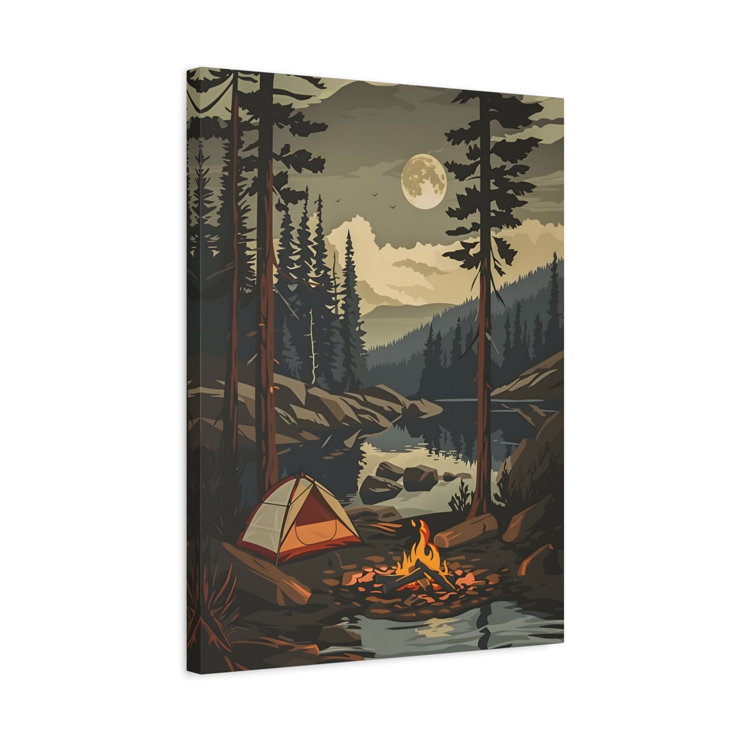 1.25" Matte Canvas - Moonlit Campfire Escape
