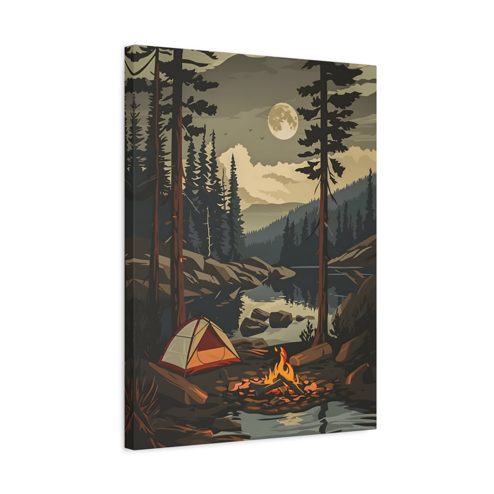 1.25" Matte Canvas - Moonlit Campfire Escape