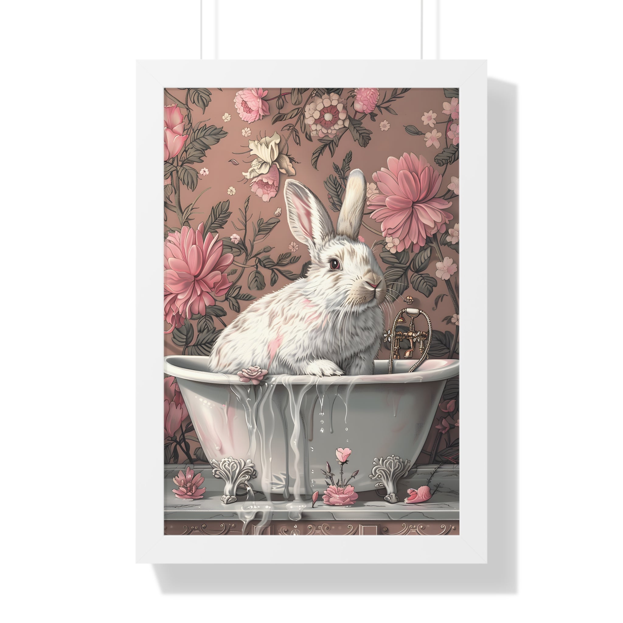 Framed Paper Print - Bathing Bunny Bloom