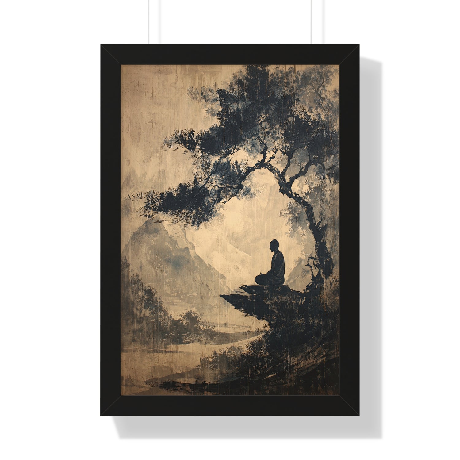 Framed Paper Print - Mountain Tree Zen Silence