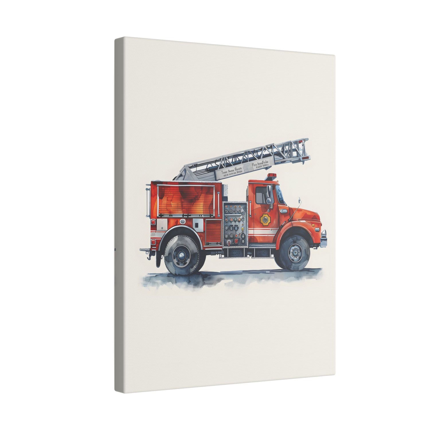 .75" Matte Canvas - Ladder Firetruck Nursery