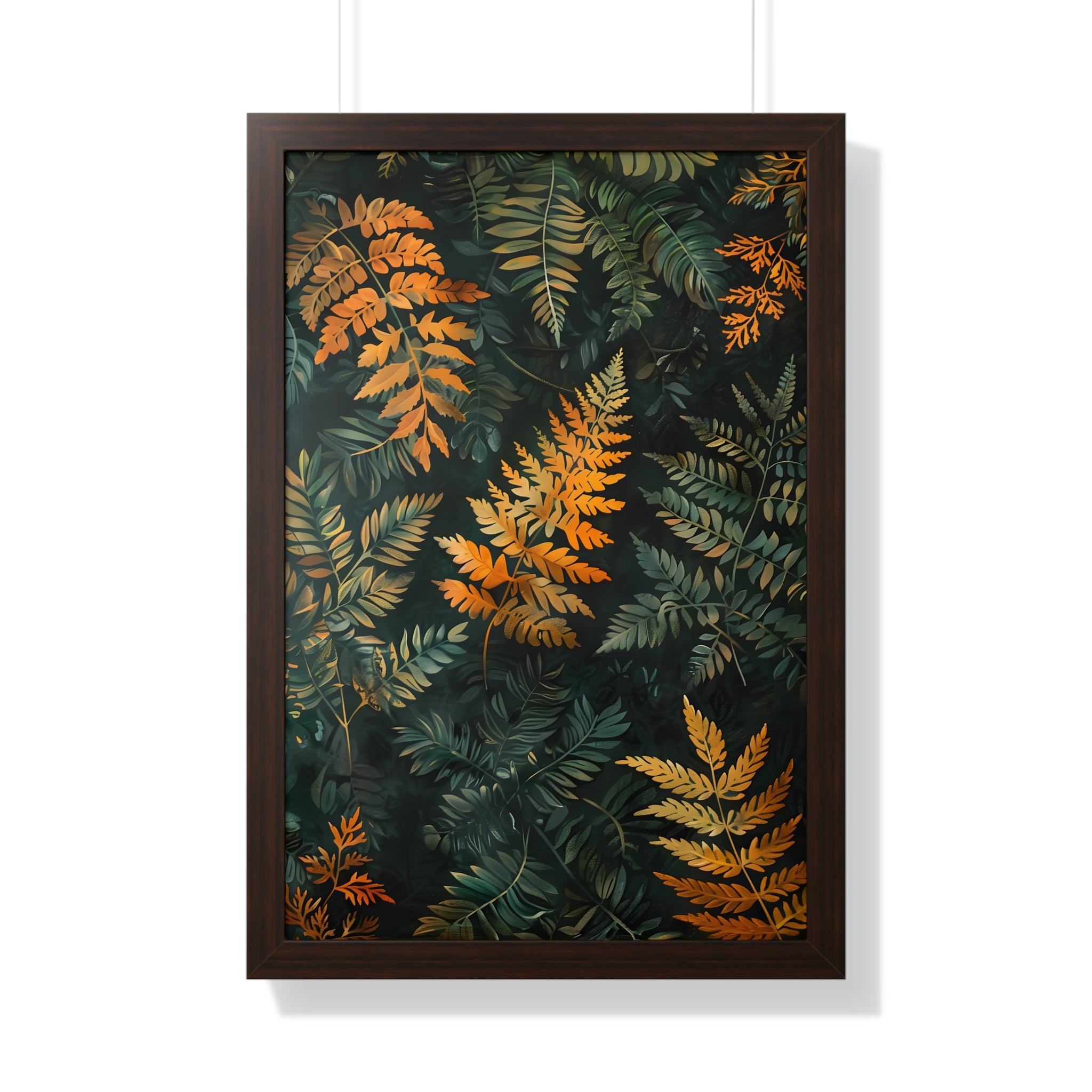 Framed Paper Print - Golden Fern Elegance