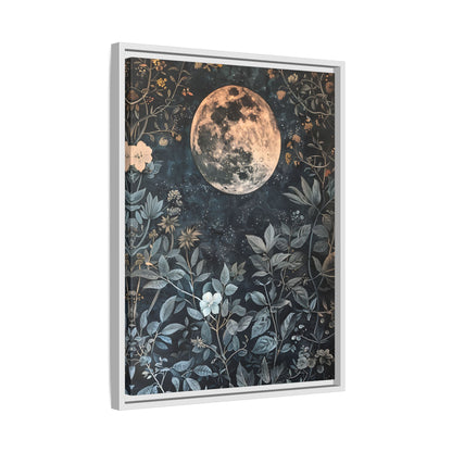 Framed Canvas - Midnight Moonlit Garden
