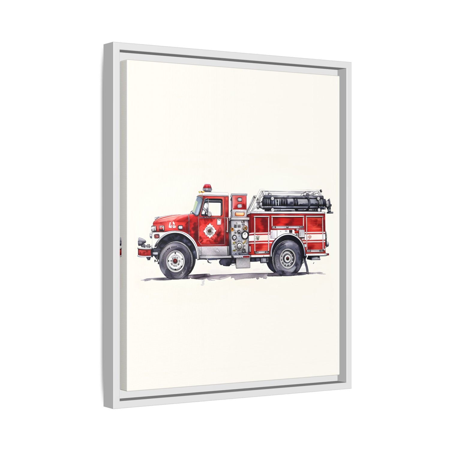 Framed Canvas - Classic Pumper Firetruck