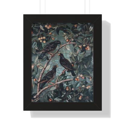 Framed Paper Print - Starlings in Orchard