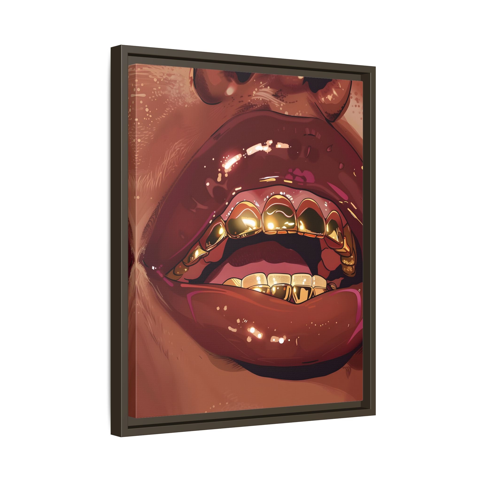 Framed Canvas - Gold Grills Glam Closeup