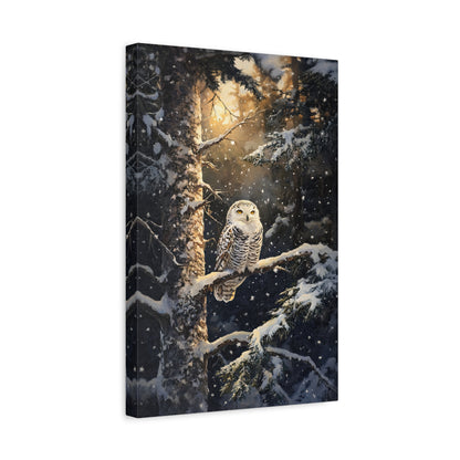 1.25" Matte Canvas - Silent Gaze Snow Owl