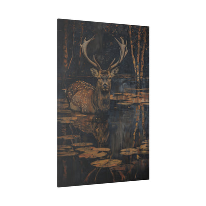 .75" Matte Canvas - Twilight Stag Reflection