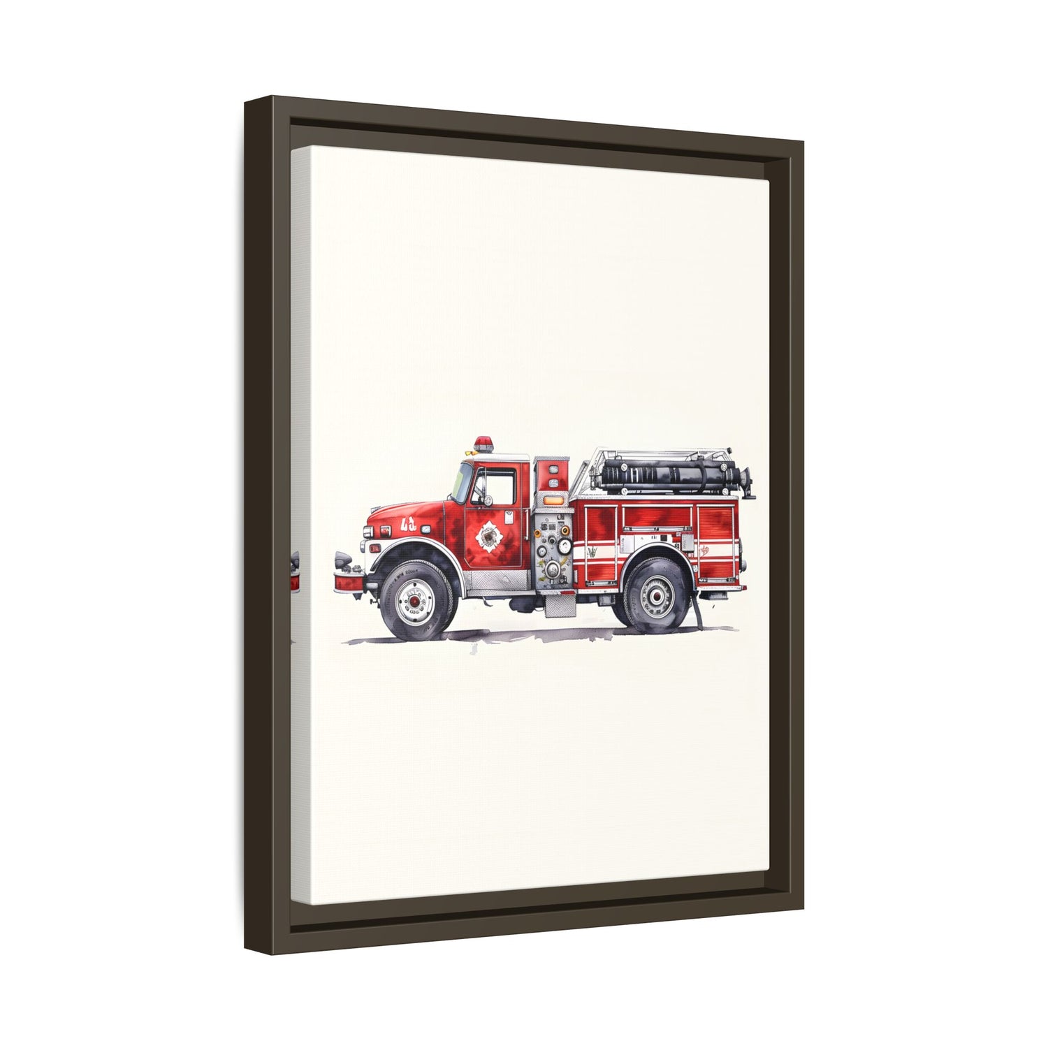 Framed Canvas - Classic Pumper Firetruck