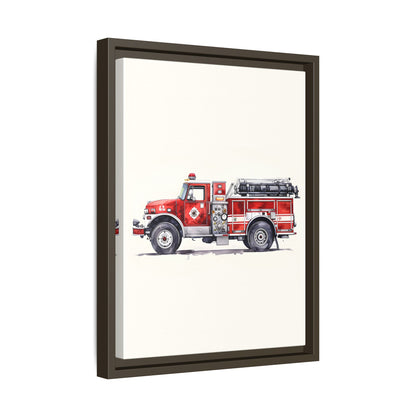 Framed Canvas - Classic Pumper Firetruck