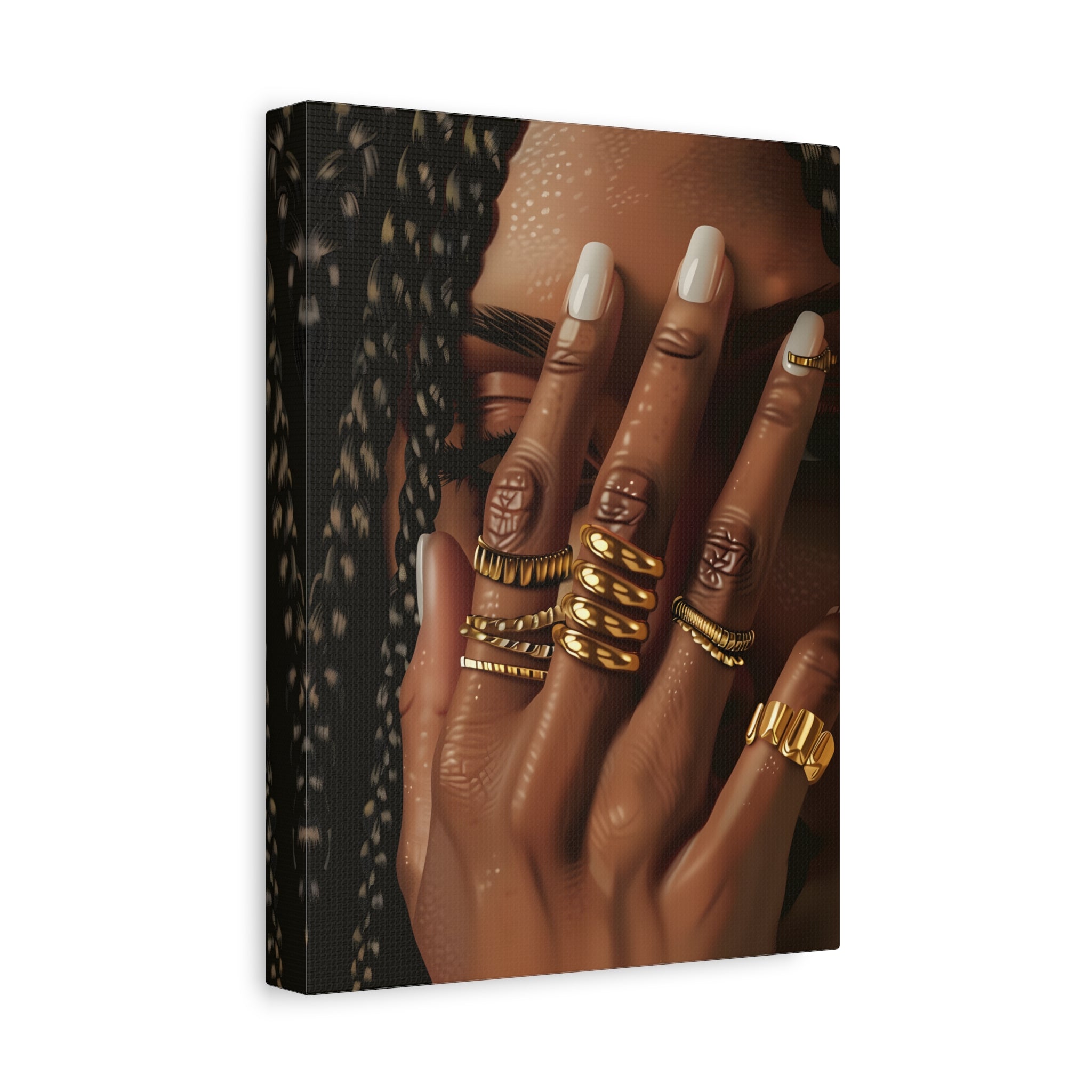 1.25" Matte Canvas - Braided Golden Ring Beauty