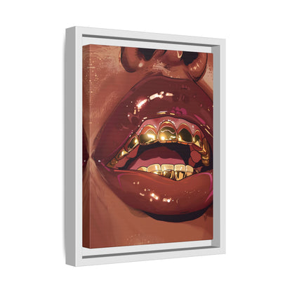 Framed Canvas - Gold Grills Glam Closeup