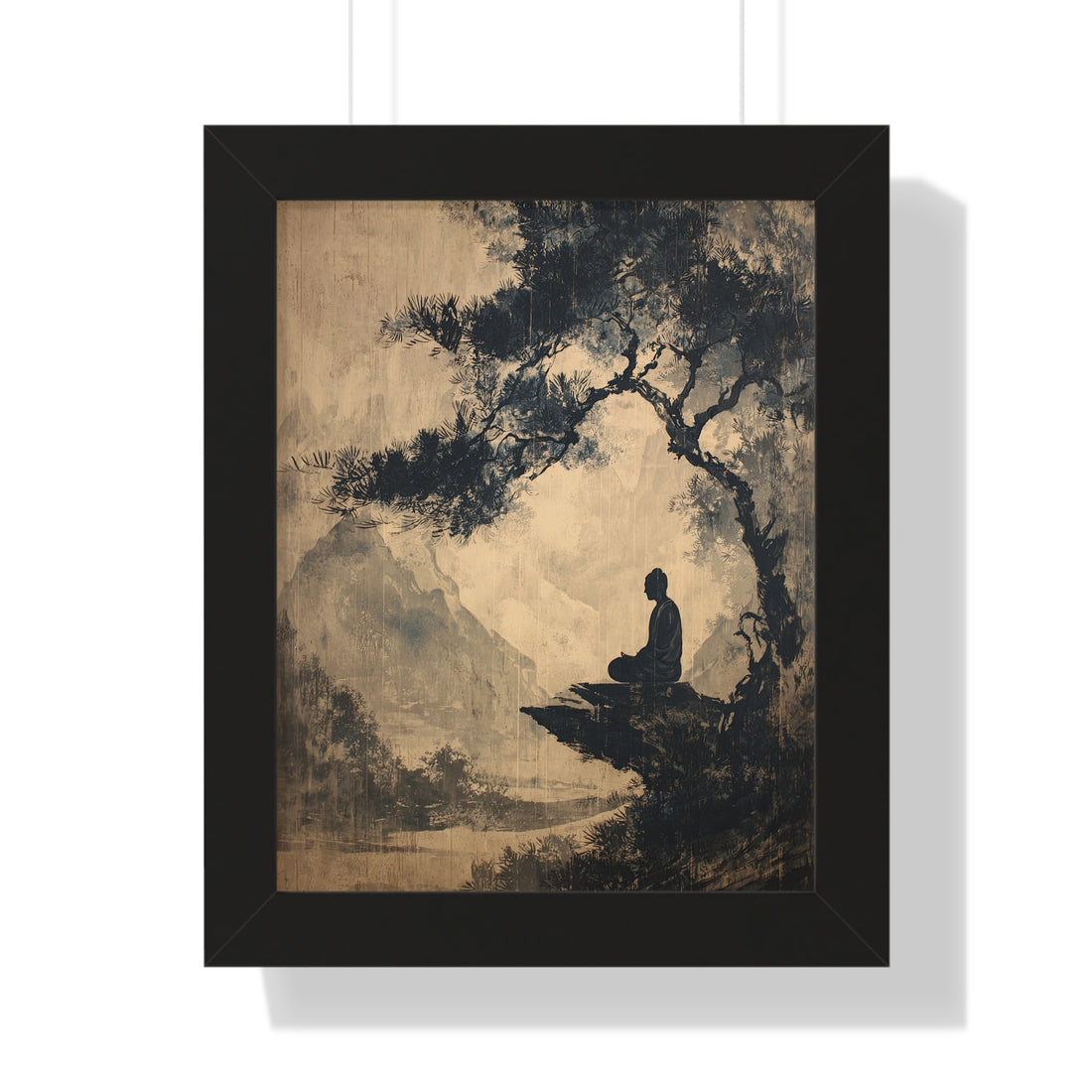 Framed Paper Print - Mountain Tree Zen Silence