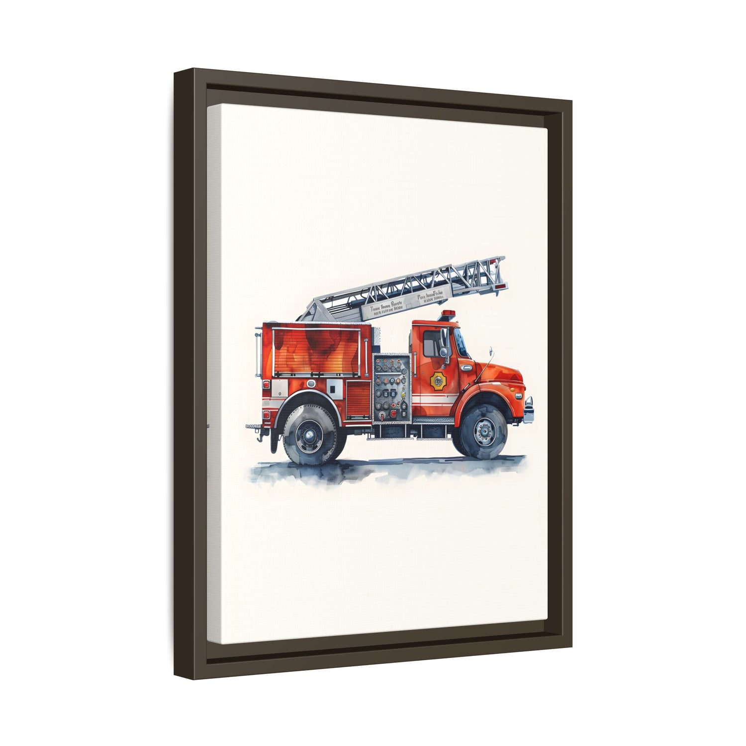 Framed Canvas - Ladder Firetruck Nursery