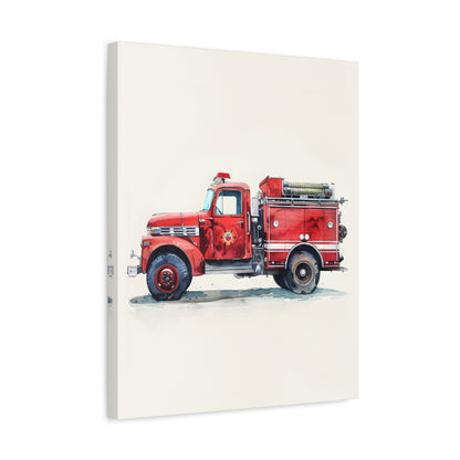 1.25" Matte Canvas - Vintage Firetruck Nursery