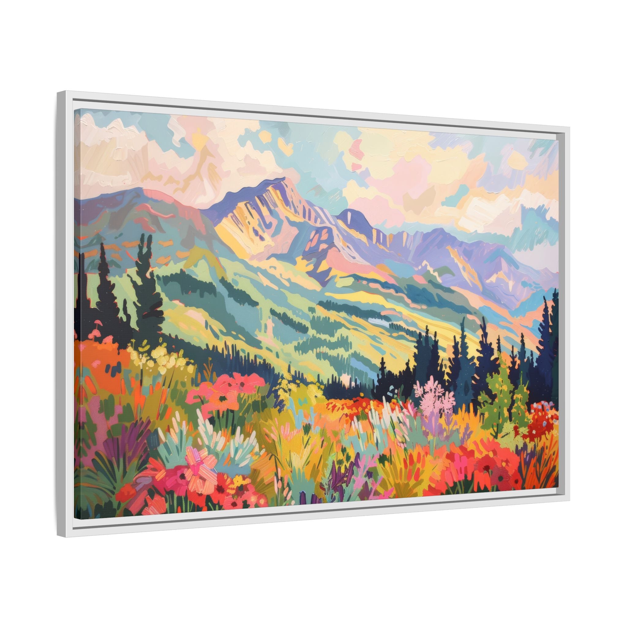 Framed Canvas - Rocky Mountain Wildflower Bliss