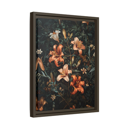 Framed Canvas - Elegant Blooming Lilies