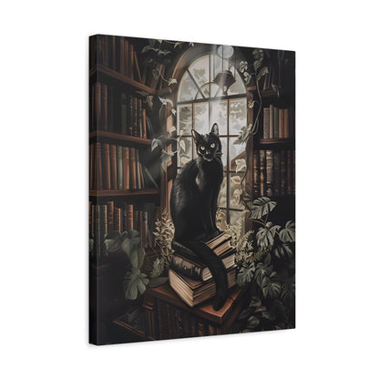 1.25" Matte Canvas - Book Hoarder Feline Gaze