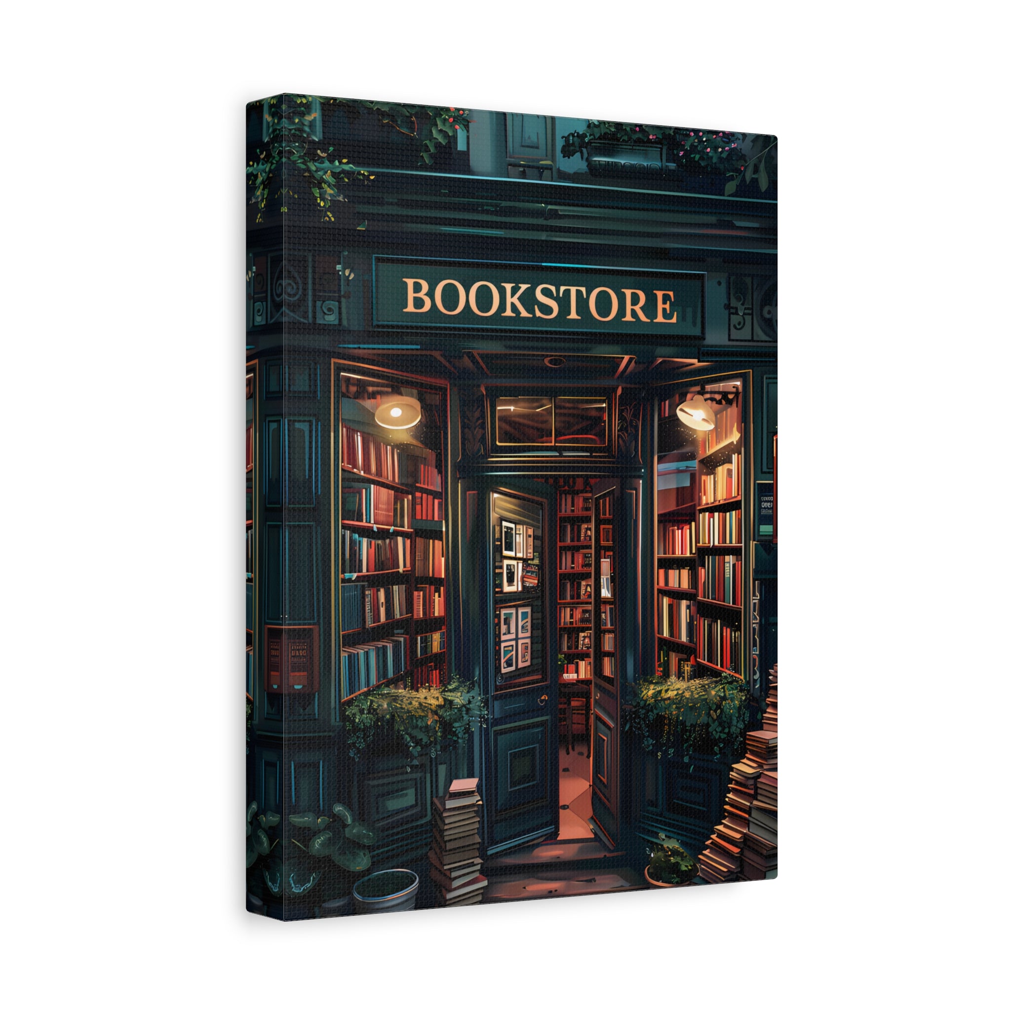 1.25" Matte Canvas - Midnight Bookstore Glow