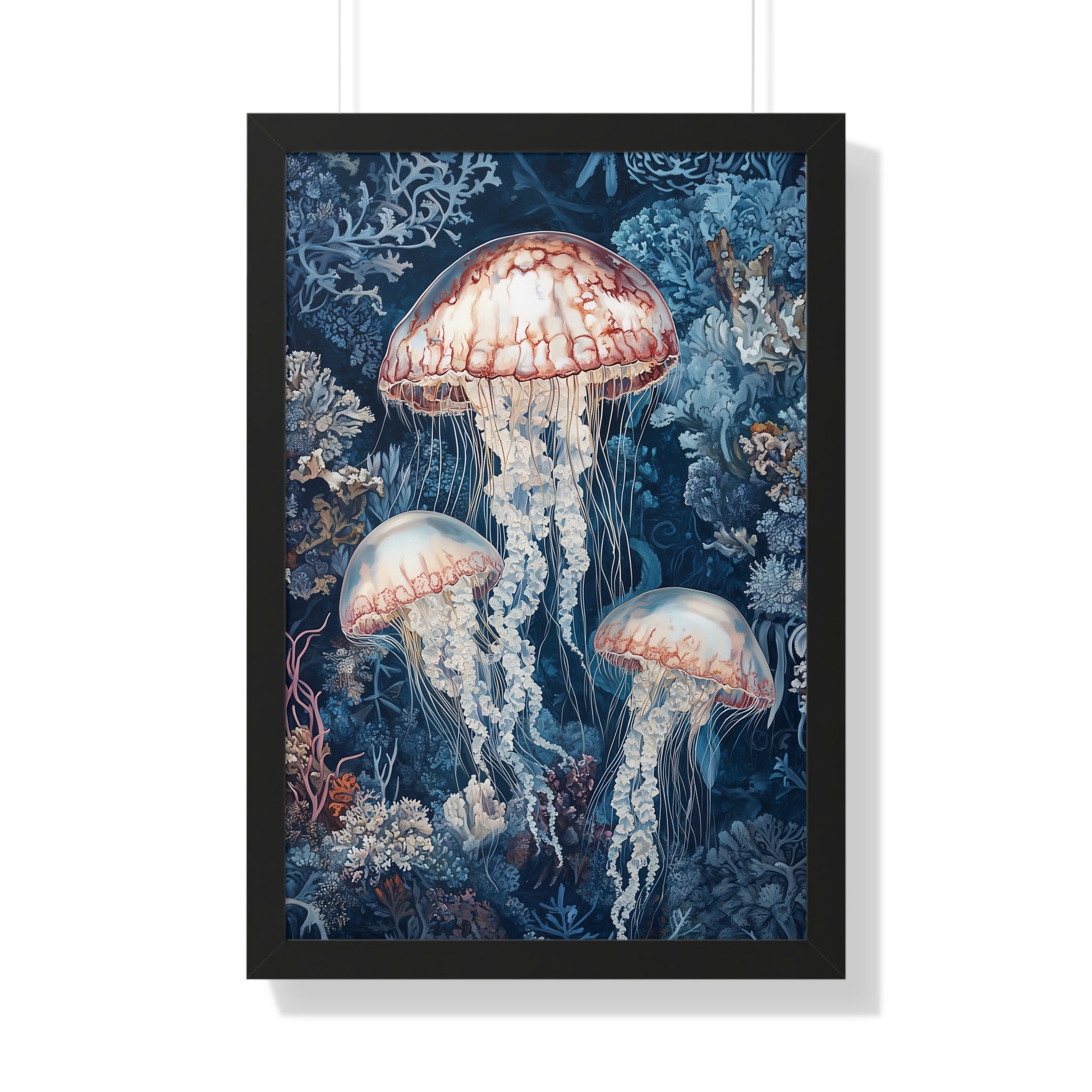 Framed Paper Print - Ethereal Ocean Jellyfish