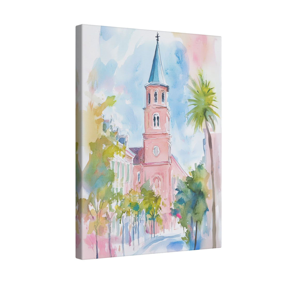 .75" Matte Canvas - Charleston Steeple in Pastel Haze