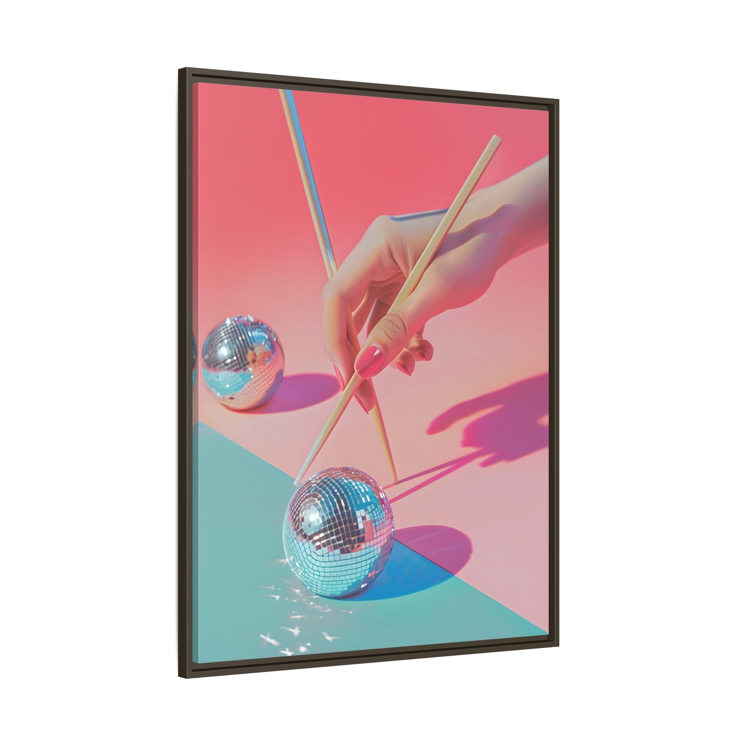 Framed Canvas - Disco Chopsticks Delight