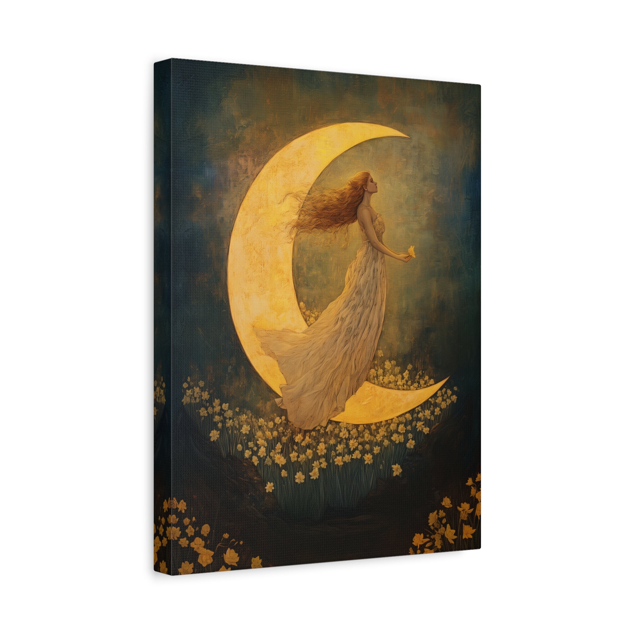 1.25" Matte Canvas - Moonlit Dreamer with Daffodils