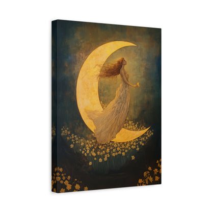 1.25" Matte Canvas - Moonlit Dreamer with Daffodils