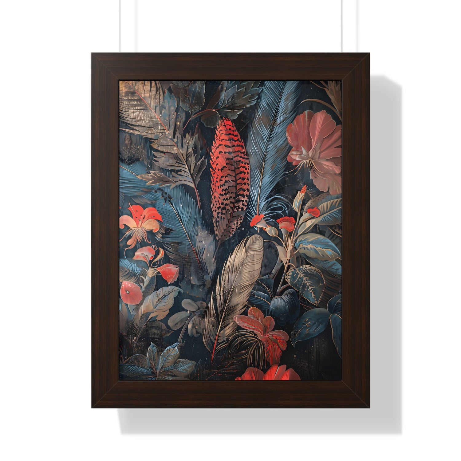 Framed Paper Print - Midnight Garden Reverie