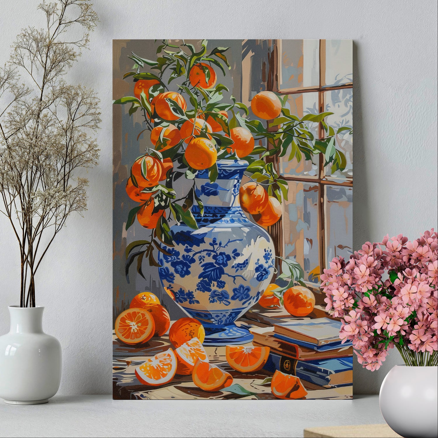 .75" Matte Canvas - Sunlit Citrus &amp; Porcelain
