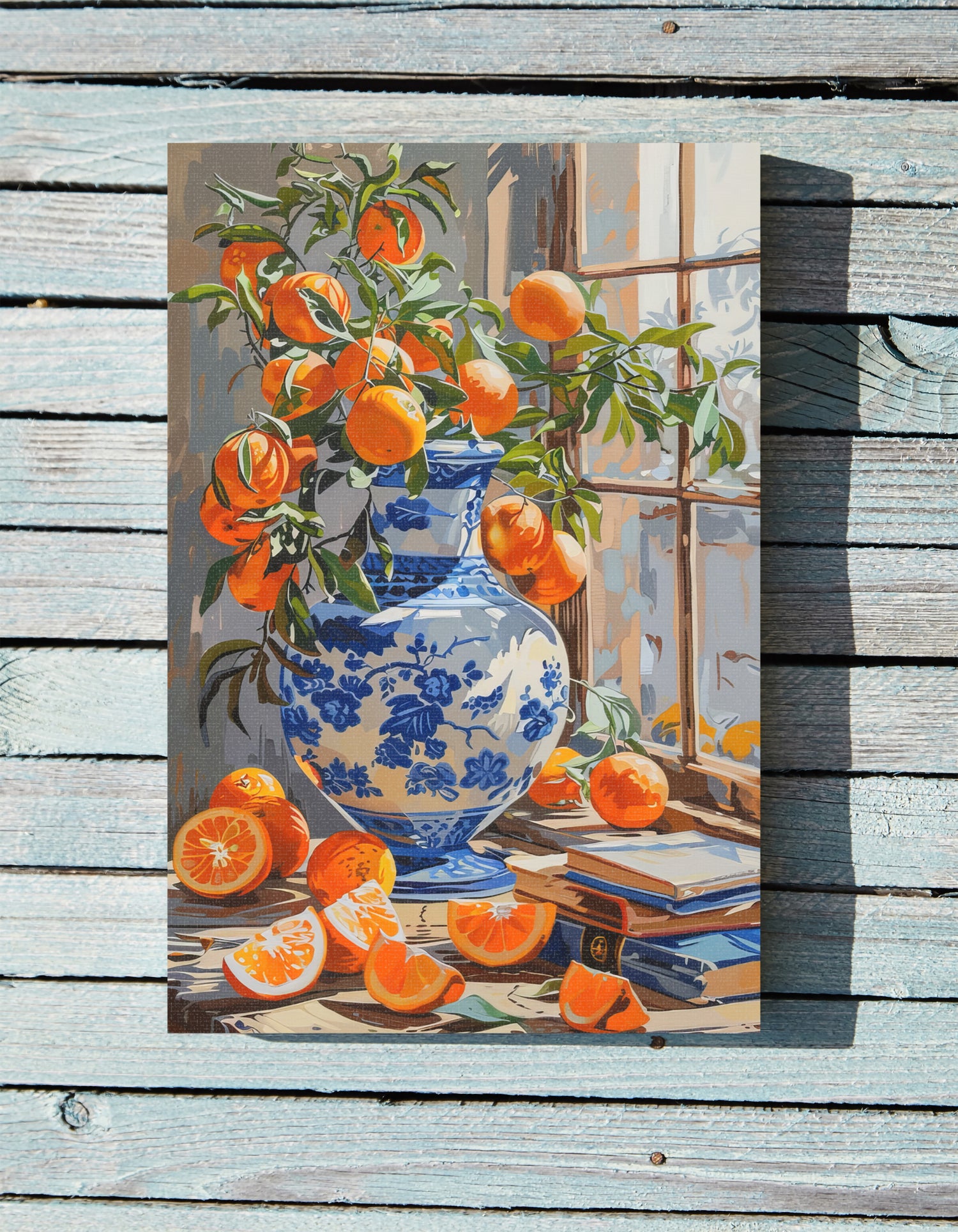 .75" Matte Canvas - Sunlit Citrus &amp; Porcelain