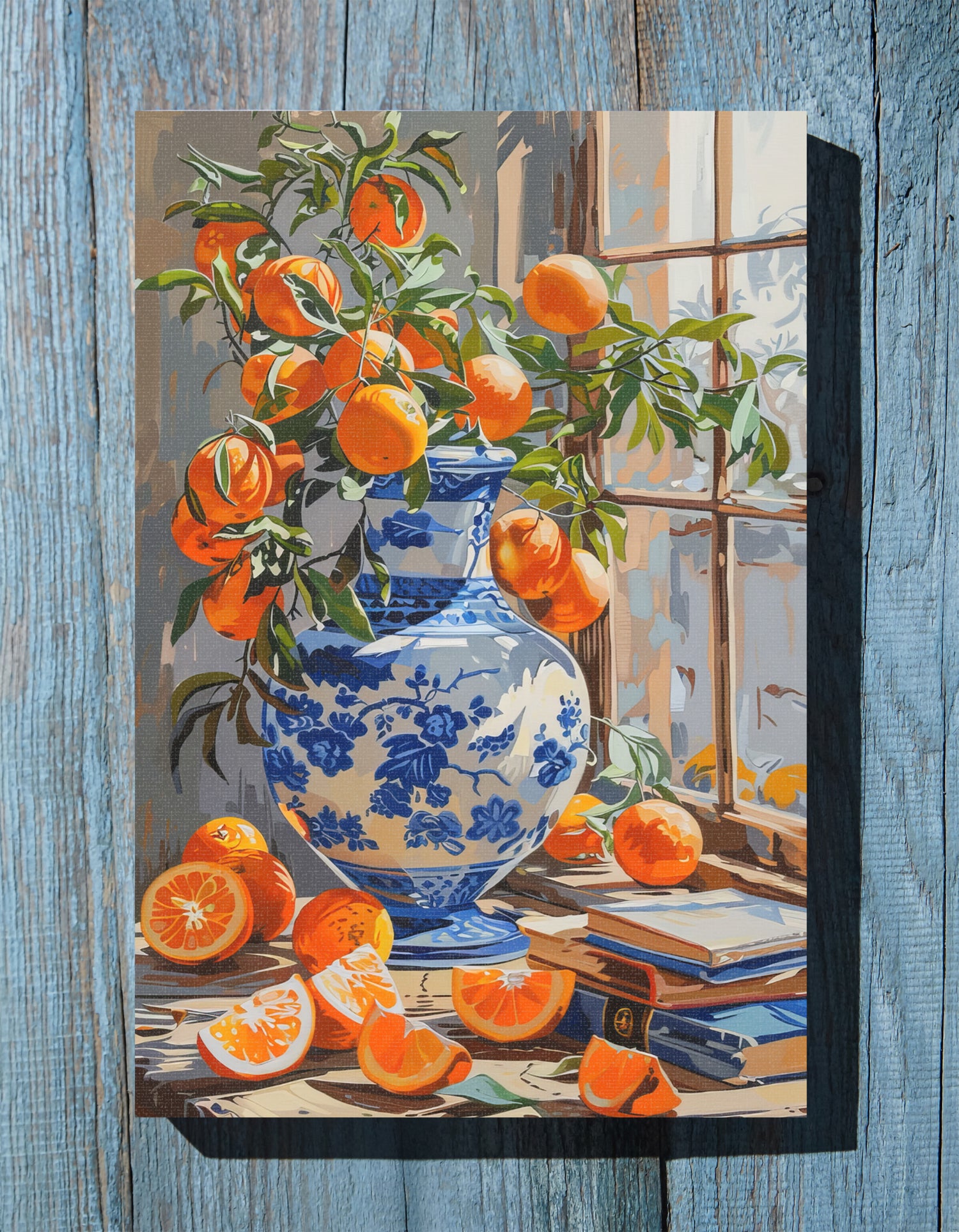 .75" Matte Canvas - Sunlit Citrus &amp; Porcelain