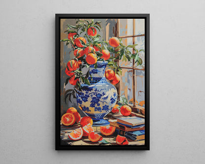 Framed Canvas - Sunlit Citrus &amp; Porcelain