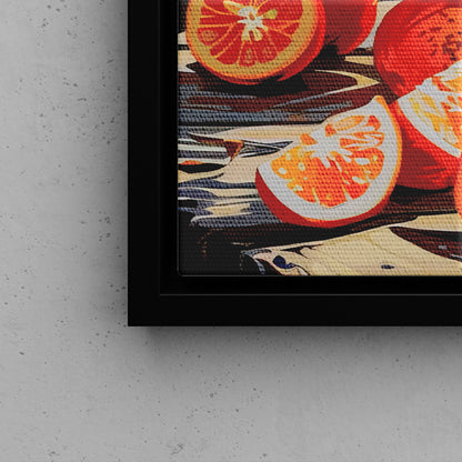 Framed Canvas - Sunlit Citrus &amp; Porcelain