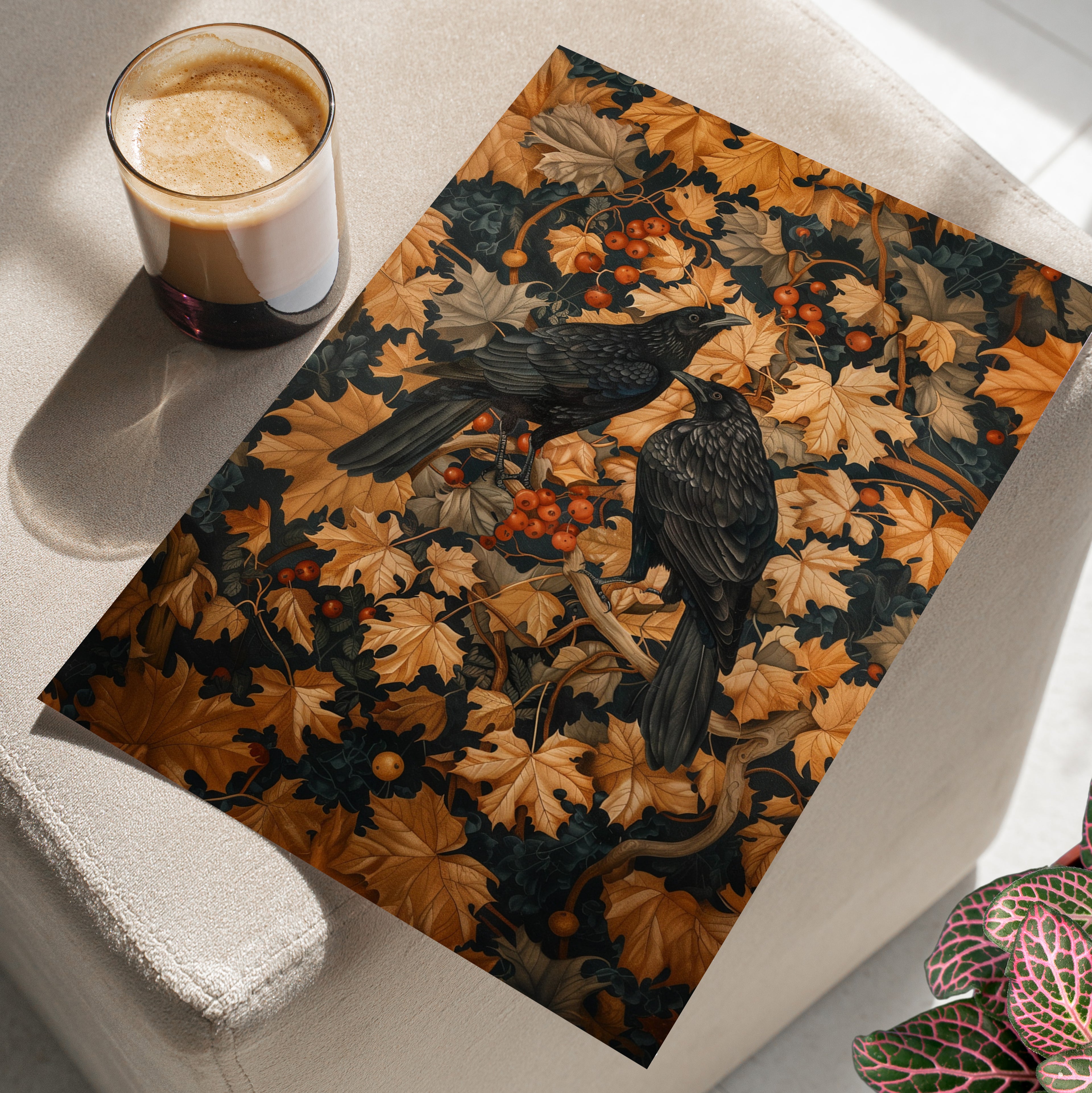 Autumn Rooks in Golden Leaves