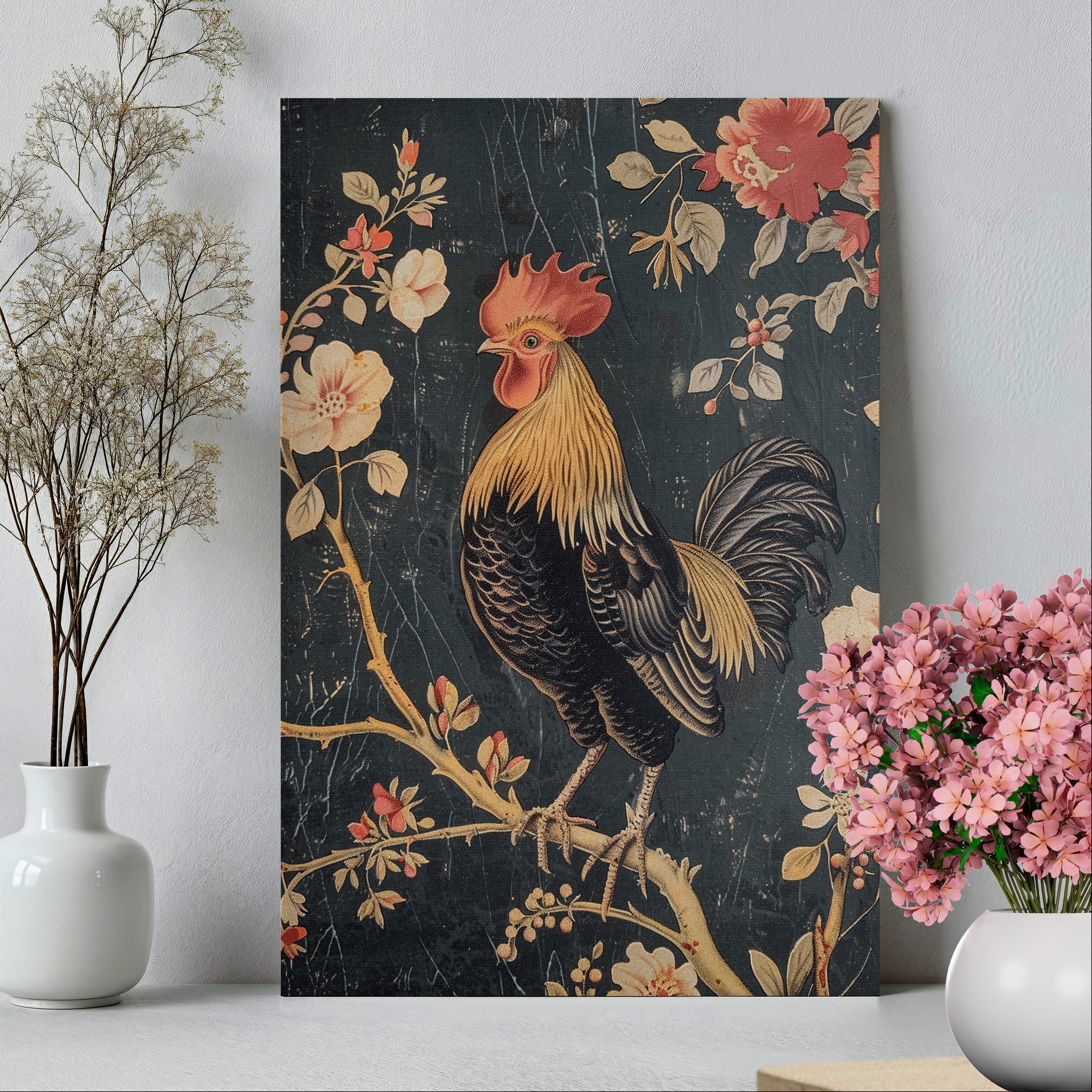 .75&quot; Matte Canvas - Blooming Rooster Glory