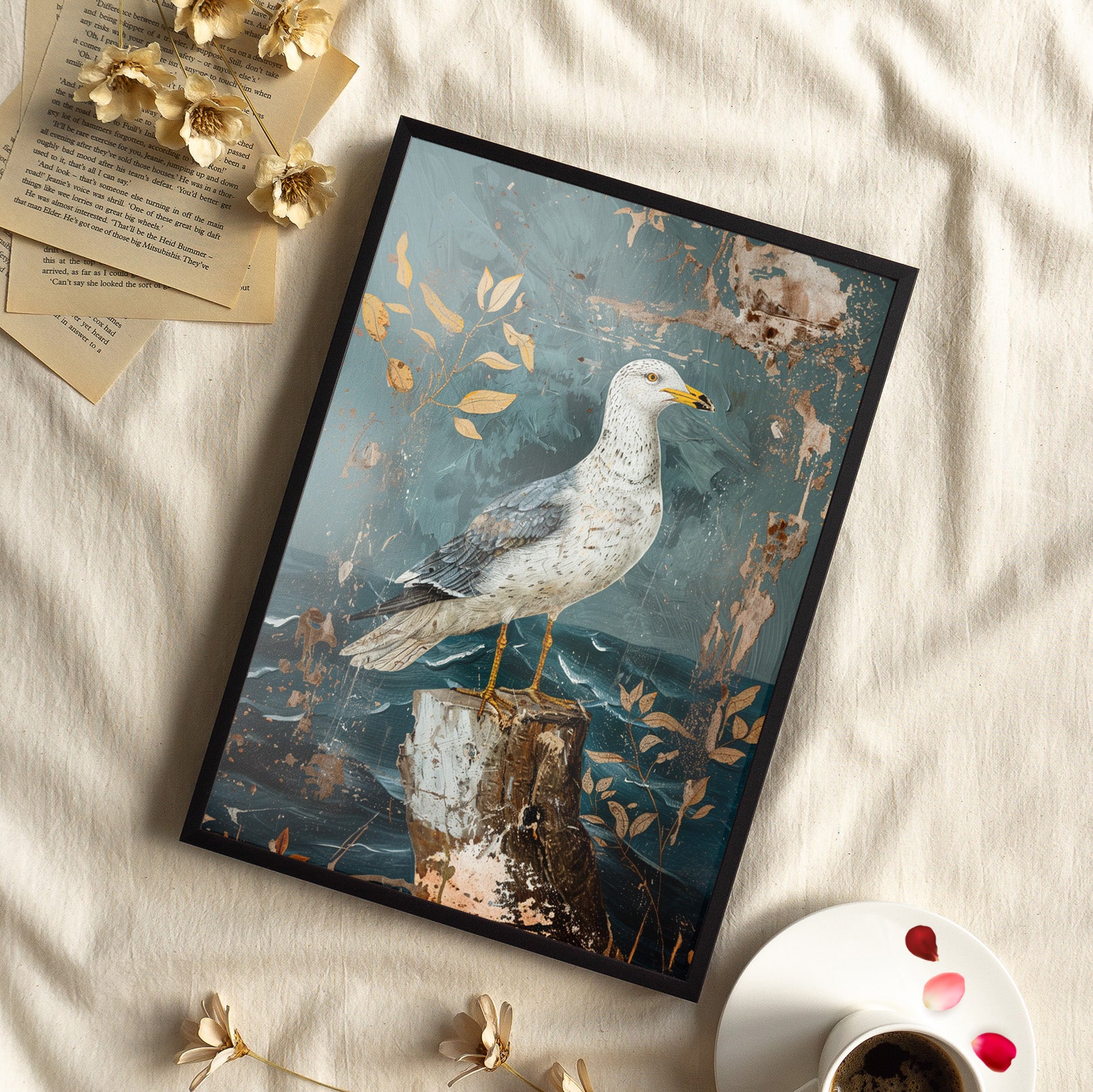 Framed Paper Print - Seagull’s Ocean Perch