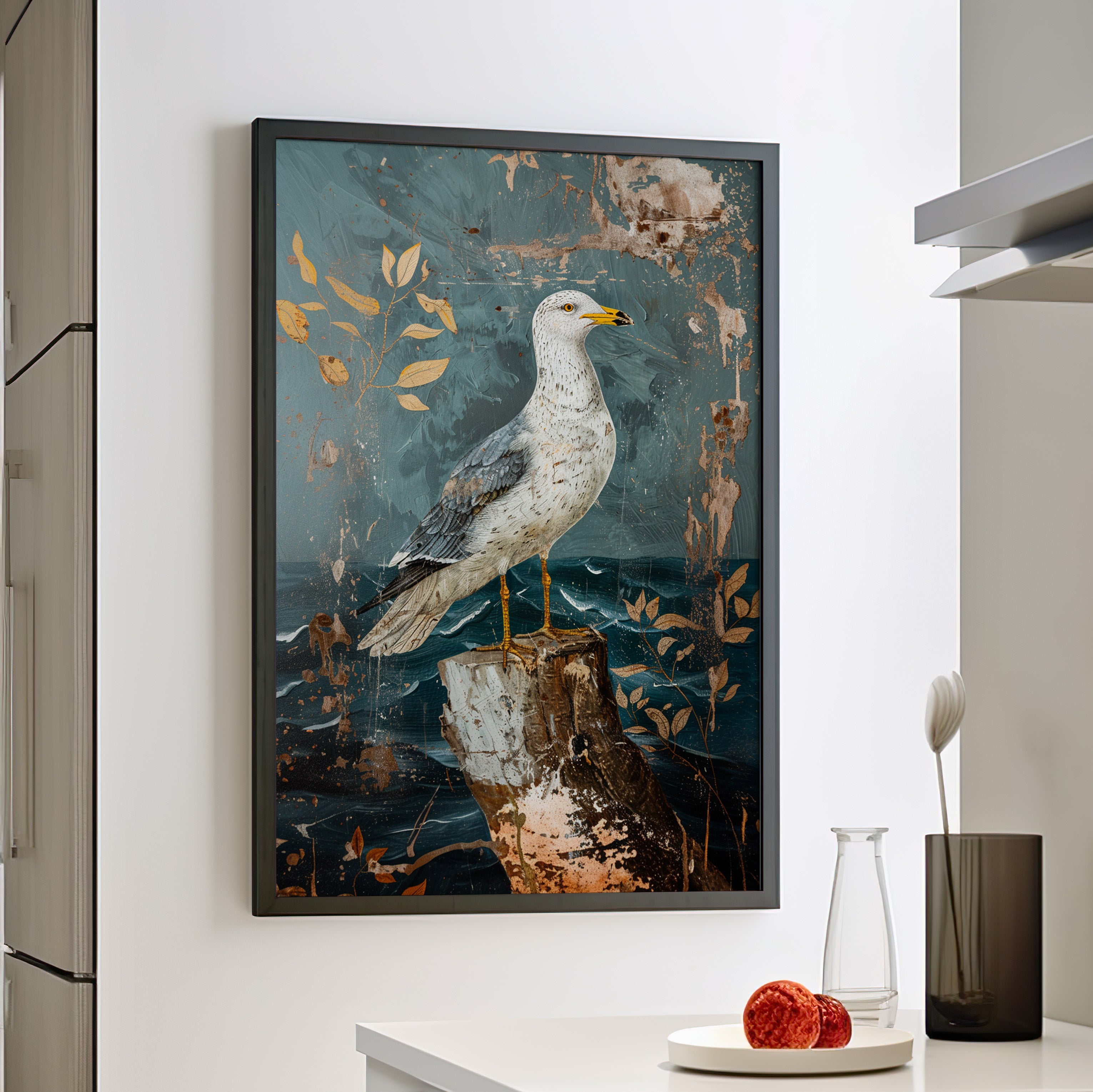 Framed Paper Print - Seagull’s Ocean Perch