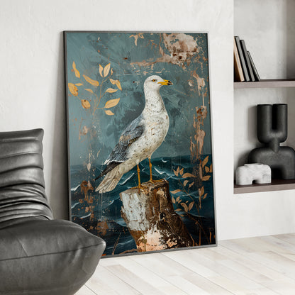 Framed Paper Print - Seagull’s Ocean Perch