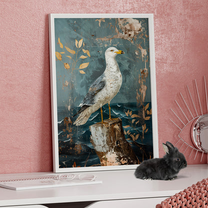 Framed Paper Print - Seagull’s Ocean Perch