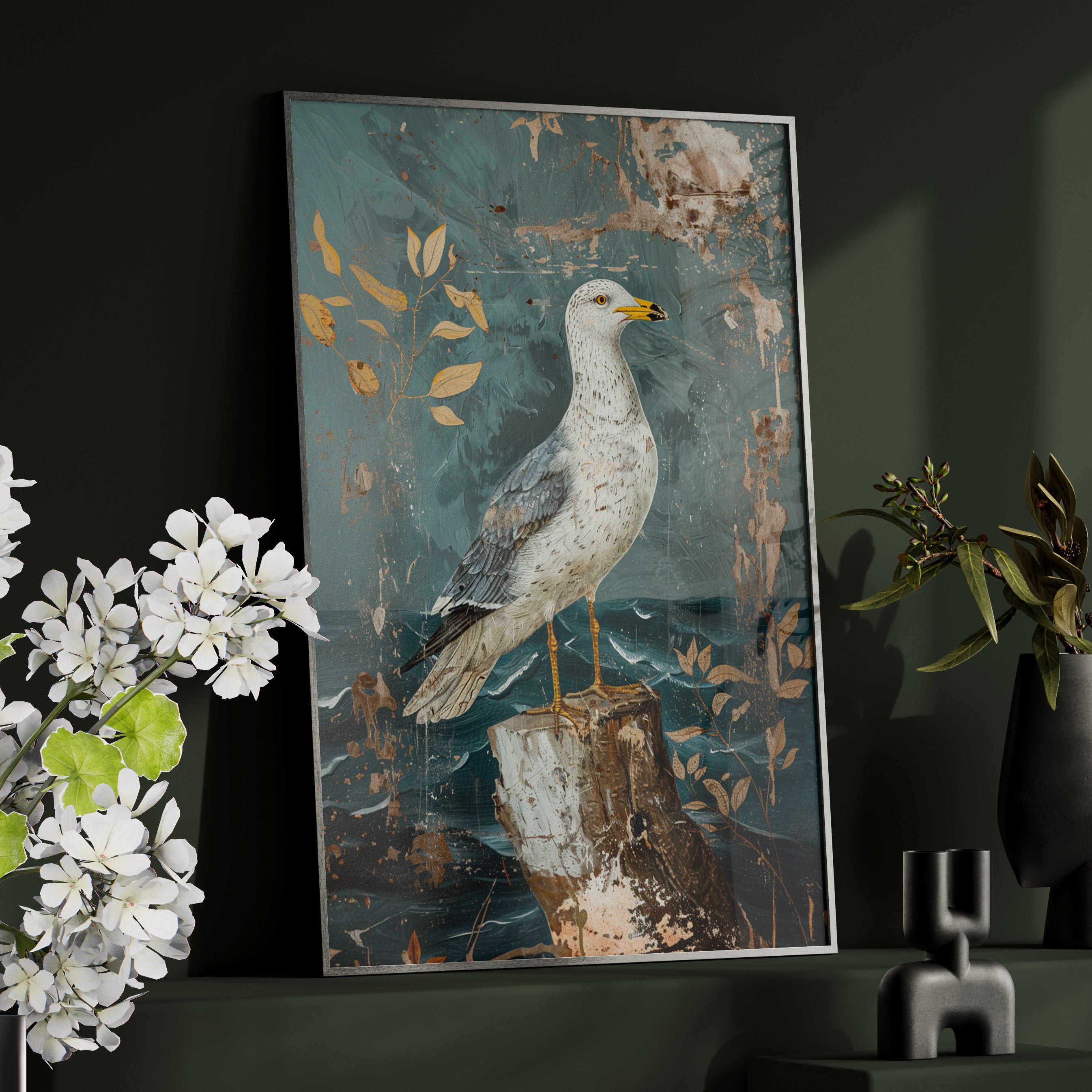 Framed Paper Print - Seagull’s Ocean Perch